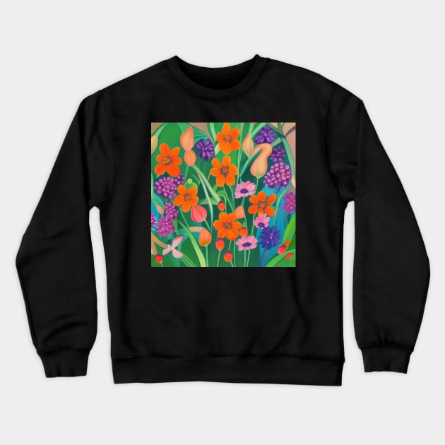 Woodland Meadow Pattern 5 Crewneck Sweatshirt by TrapperWeasel